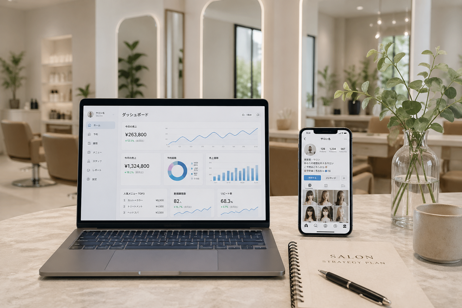 サロンコンサルティング 集客改善イメージ